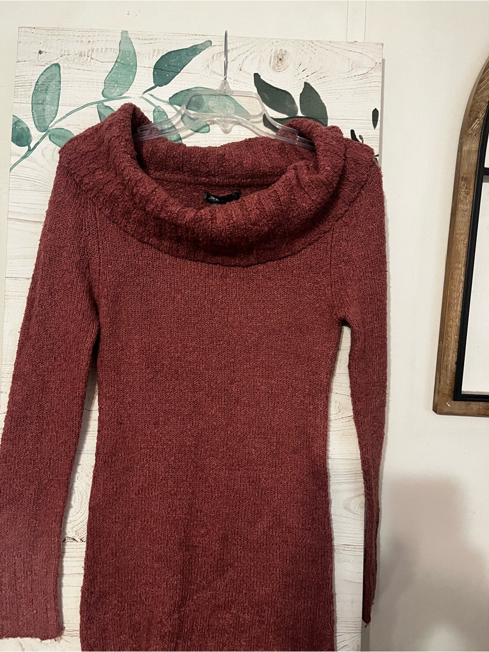 mandee Burgundy Cowl Neck Knit Sweater
